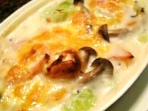 ホワイトソース無しで作る餅と白菜の簡単グラタン♪